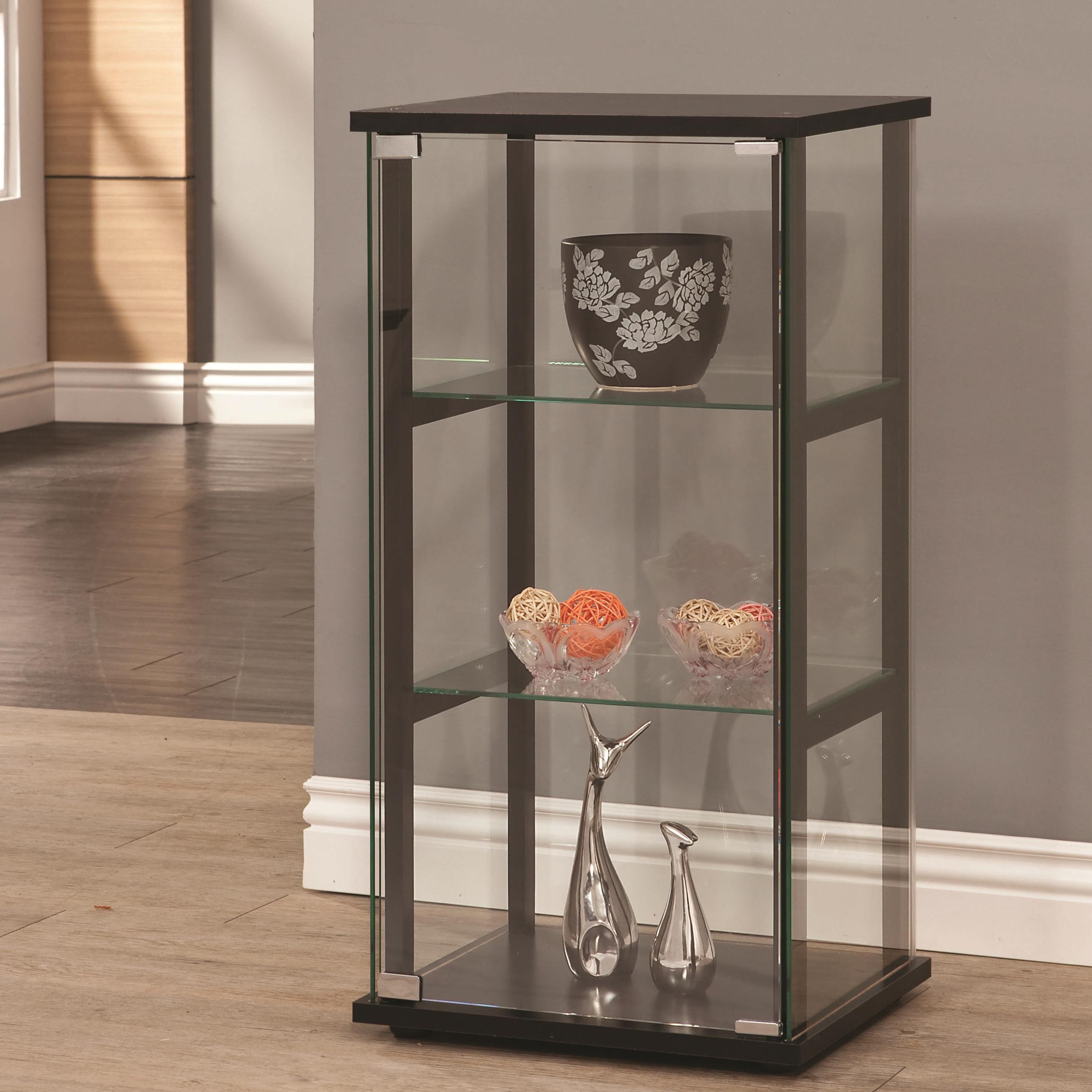 Coaster Curio Cabinets 950179 3 Shelf Contemporary Glass Curio